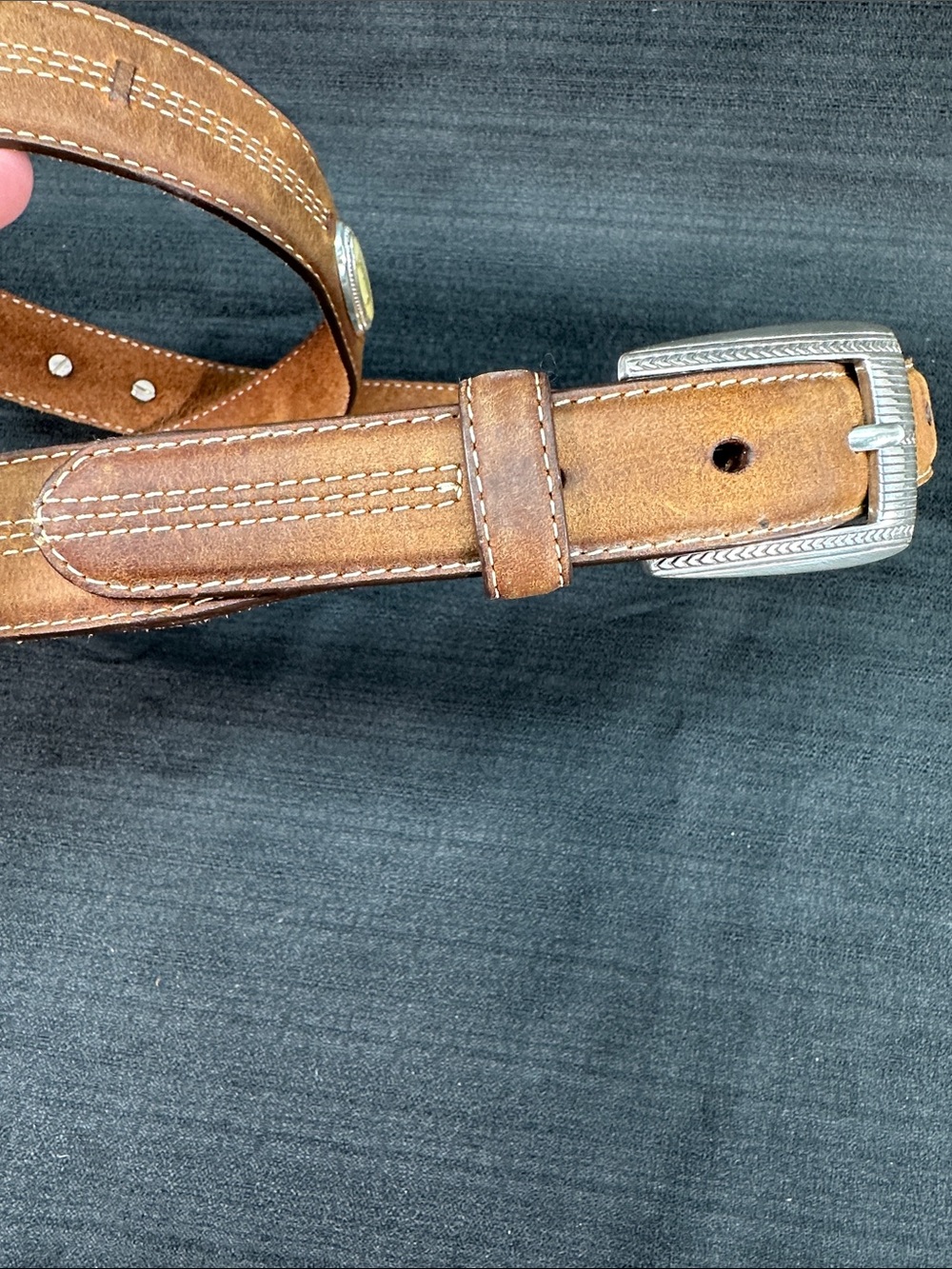 Lot 2 Brighton Men’s Leather Belts Sz 42 - Picture 6 of 12